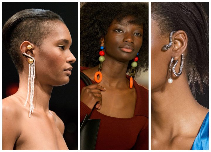 Statement earrings at Fashion Week
