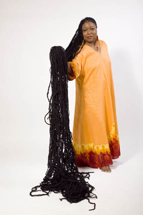 The woman with the longest locs in the world! |