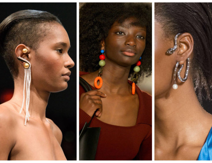 Statement earrings at Fashion Week