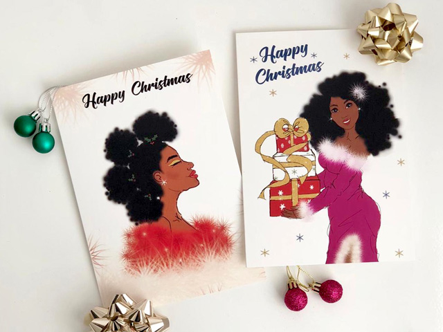 Christmas cards with melanin magic