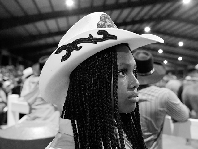 Hair, style of historic Bill Pickett Rodeo in black and white