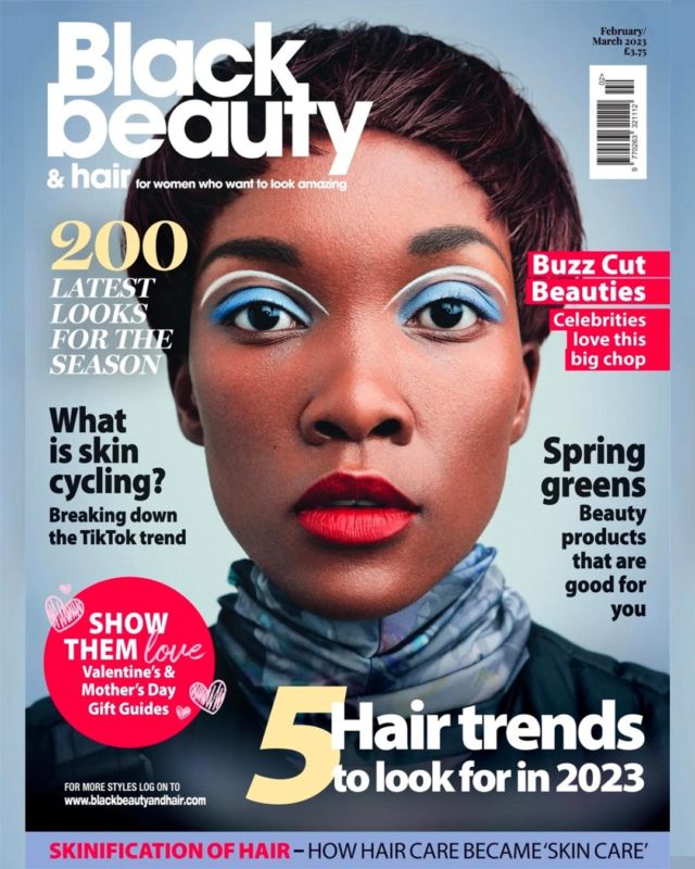 New month, new issue! 😏 Welcome to the February/March 2023 issue of Black Beauty & Hair! 🌟⁠⁠This issue we look at the 'skinification of hair 🪞: how haircare has been influenced by skin care.⁠⁠🌹We also feature Valentine's and Mother's Day gift guides. ⁠⁠❤️ Keep up with the latest hairstyle and beauty trends.⁠⁠⚡️⚡️ Get your copy at the link in bio or subscribe annually and get all the 6 issues delivered at your door.⁠⁠Cover glam:⁠⁠Artistic Director @erroldouglashair MBE⁠Photographer @chrisbulezuikphotography⁠Hair @lydwolfehair⁠MUA @elizabethritamua⁠Stylist @annalathamstyling⁠Sponsored by @avlonuk @jacqui.mcintosh⁠⁠💥 @fellowshiphair @fellowshipfameteam 22⁠⁠#blackbeautymag #blackbeauty #fellowshiphair #afro #afrohair #hairstylist #erroldouglas #stronghair #haircut #afromodel #londonmodel #haircollection afrotexturedhair
