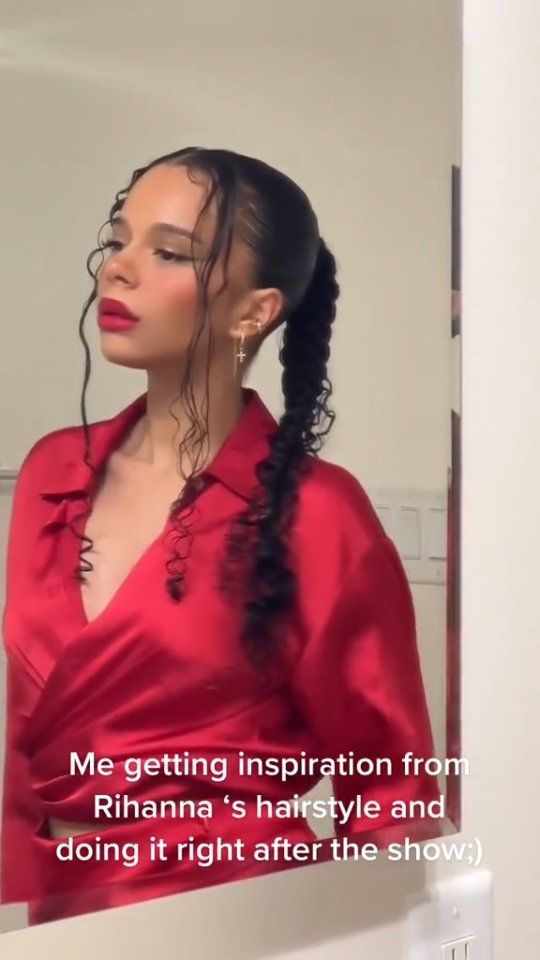 Recreate Rihanna's SuperBowl hair? Easy! At the 🔗 in bio, TikToker @zanysena shows how to achieve this signature hairstyle.#blackbeautymag #rihanna #superbowl #gameday #naturalhair #curlyhair #naturalhairstyles
