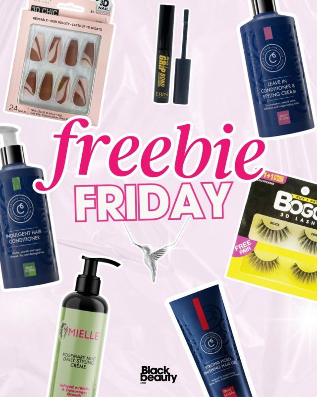 ✨ It's #FreebieFriday time! 🎉  Every month, we give you the opportunity to win top prizes with our fave brands of the moment. ⁠
⁠
Swipe left to see what you could win this time! 👉🏾 ⁠
To enter, simply head to our website and hill out the form to enter. ⤴️⁠
Good luck beauties! 💋