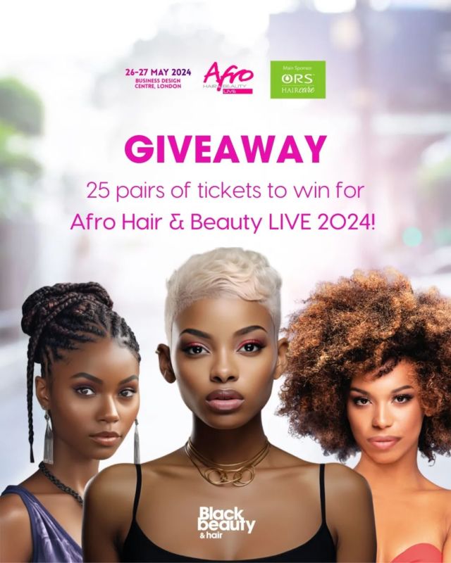 GIVEAWAY TIME! 🎁 @afrohairandbeautylive returns on 26-27 May at Business Design Centre and we are so thrilled to be the main media partner!We have 25 pairs of tickets to giveaway for the show on Monday 27th May!  🥰🥰👀 So, if you and your bestie want to experience a day filled with pampering at the Europe's largest Black hair & beauty exhibition, take in the live hair and fashion shows, pick up bargain deals on your fave products and learn from the experts on taking care of your hair and beauty needs, enter the competition now!To enter:👉🏾 Both follow @blackbeautymag and @afrohairandbeautylive 👉🏾 Tag the person you'd like to go to the show with.T&C's apply. Giveaway ends on 15th May. Good luck!#blackbeautymag #afrohairandbeautylive #afrohairshow #london #londonevents #giveaway